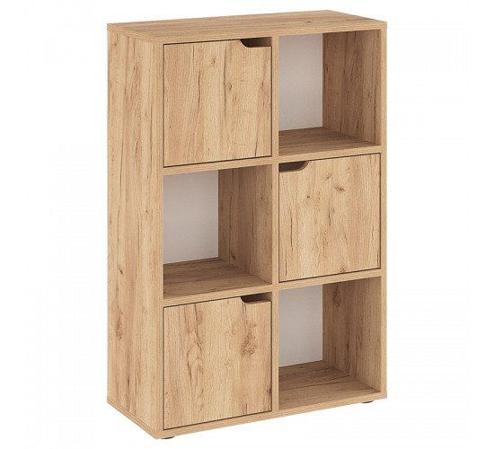 Βιβλιοθήκη Bookel μελαμίνης σε oak απόχρωση 59.5x27.5x89εκ Υλικό: CLIPBOARD WITH MELAMINE 184-000102