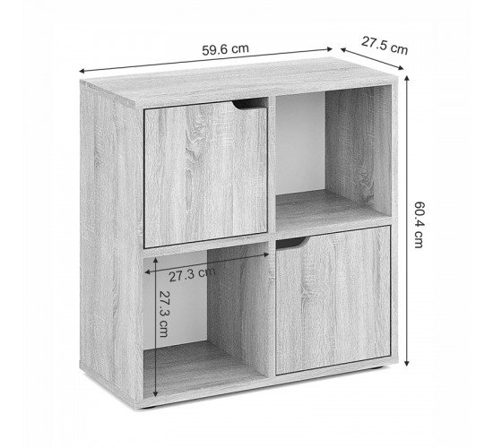 Βιβλιοθήκη Bookel σε sonoma απόχρωση 59.6x27.5x60.4εκ Υλικό: Laminated chipboard 16 mm 184-000114