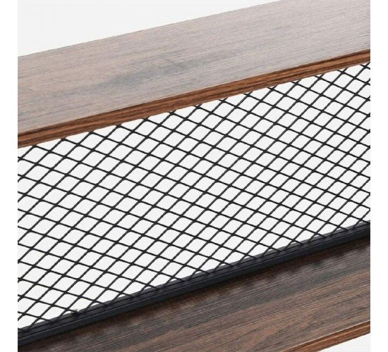 Βιβλιοθήκη Fifer καρυδί-μαύρο 120x27x185εκ Υλικό: 18 MM PARTICLE BOARD SHELVES - 40x20 MM SKELETON - DECORATIVE WIRE BACKBOARD 197-000059