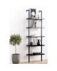 Βιβλιοθήκη Harris μαύρο 70x22x200εκ Υλικό: 18 MM PARTICLE BOARD SHELVES - 40x20 MM METAL SKELETON 197-000066