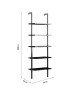 Βιβλιοθήκη Harris μαύρο 70x22x200εκ Υλικό: 18 MM PARTICLE BOARD SHELVES - 40x20 MM METAL SKELETON 197-000066