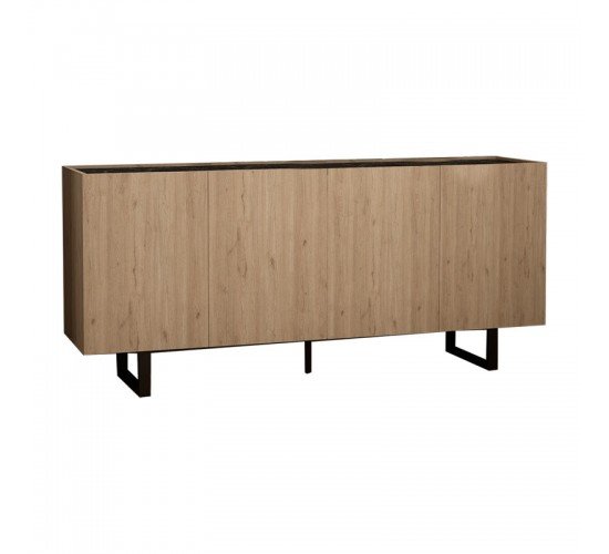 Μπουφές Kioubo μελαμίνης oak-μαύρο 180x42x80εκ Υλικό: CHIPBOARD MELAMINE 197-000182