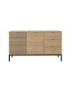 Μπουφές Leodrif μελαμίνης oak-μαύρο 140x40x80εκ Υλικό: CHIPBOARD MELAMINE - METAL LEGS 197-000183