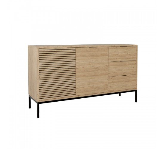 Μπουφές Leodrif μελαμίνης oak-μαύρο 140x40x80εκ Υλικό: CHIPBOARD MELAMINE - METAL LEGS 197-000183