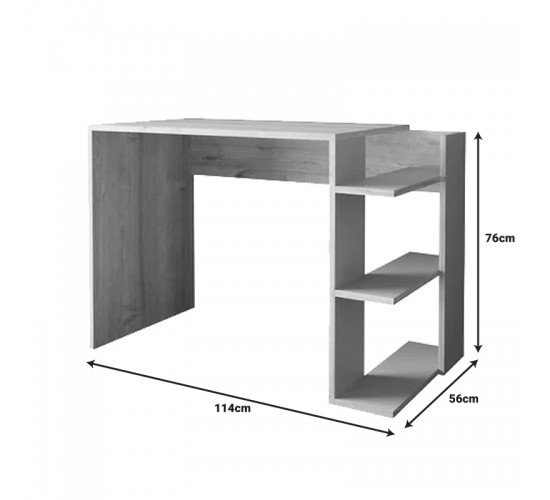 Γραφείο εργασίας Toska σε oak- sandstone απόχρωση 114x56x76εκ Υλικό: MELAMINE 197-000273