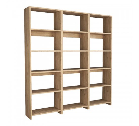 Βιβλιοθήκη Rabuku σε oak  απόχρωση 146x22x123εκ Υλικό: MELAMINE 197-000278