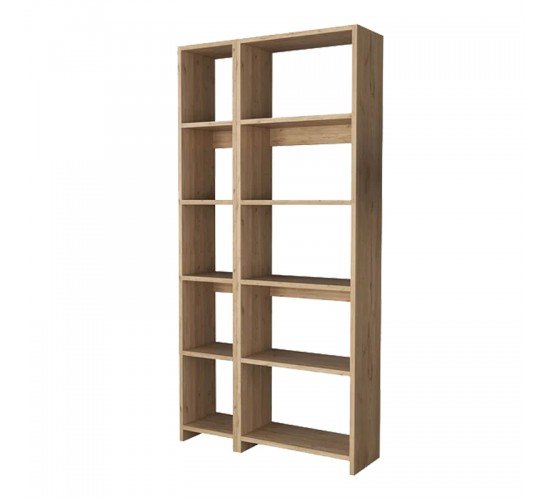 Βιβλιοθήκη Alkathi σε oak απόχρωση 77x22x160εκ Υλικό: MELAMINE 197-000281