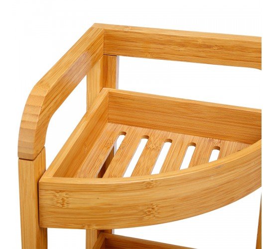 Ραφιέρα επιδαπέδια 3όροφη Jabez bamboo φυσικό 23x23x61εκ Υλικό: BAMBOO 199-000141