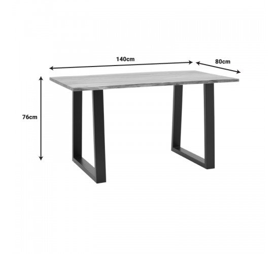 Τραπέζι Avron φυσικό μασίφ ξύλο ακακίας 140x80x76εκ Υλικό: ACACIA WOOD 223-000030