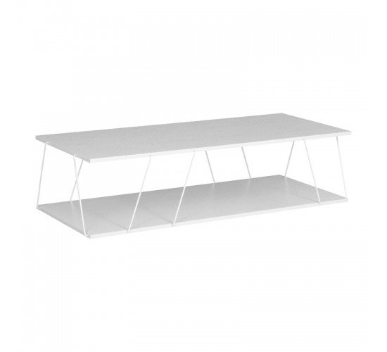 Τραπέζι σαλονιού Tars γκρι-λευκό 120x50x30εκ Υλικό: E1 MELAMINE PB BOARD M16. METAL 225-000025