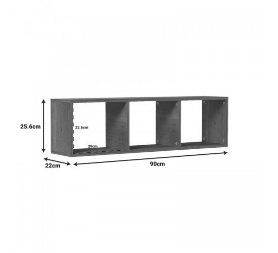 Επιτοίχια ραφιέρα Mikoro σε φυσική απόχρωση 90x22x25.6εκ Υλικό: CHIPBOARD - MELAMINE 230-000058