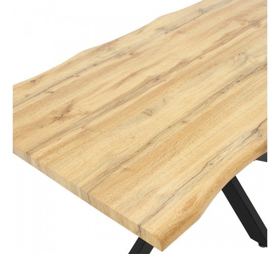 Tραπέζι Gilman MDF sonoma-μαύρο 180x90x75εκ Υλικό: MDF - METAL 235-000022