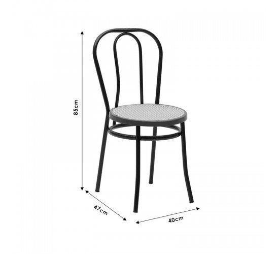 Καρέκλα Βιέννης pe rattan μπεζ-μέταλλο εκρού Υλικό: PE RATTAN - METALL 243-000027