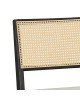 Καρέκλα Winslow ξύλο rubberwood μαύρο-pvc rattan φυσικό-ύφασμα γκρι Υλικό: RUBBERWOOD - PVC RATTAN - FABRIC - FOAM 247-000003