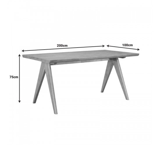 Τραπέζι Winslow ξύλο rubberwood σε ανοιχτό καρυδί χρώμα 200x100x75εκ Υλικό: RUBBERWOOD 247-000022