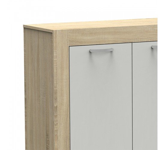 Μπουφές Haven sonoma-λευκό 180x40x80εκ Υλικό: CLIPBOARD WITH MELAMINE 248-000006