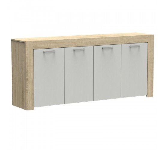 Μπουφές Haven sonoma-λευκό 180x40x80εκ Υλικό: CLIPBOARD WITH MELAMINE 248-000006