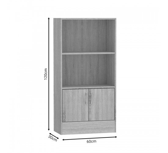 Βιβλιοθήκη Negan sonoma μελαμίνης 60x30x120εκ Υλικό: CLIPBOARD WITH MELAMINE 248-000017