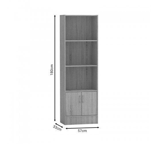 Βιβλιοθήκη Negan sonoma μελαμίνης 57x33x180εκ Υλικό: CLIPBOARD WITH MELAMINE 248-000018