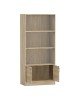 Βιβλιοθήκη Burcy oak 80x40x177εκ Υλικό: CLIPBOARD WITH MELAMINE 248-000024