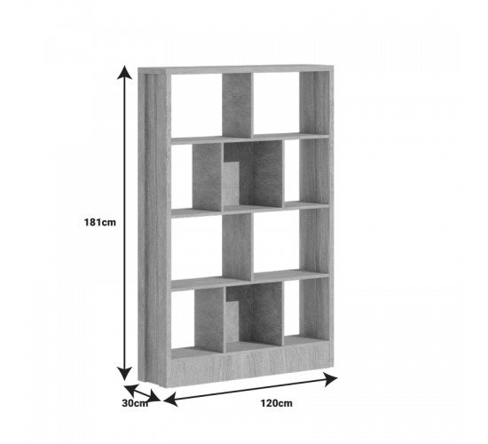 Βιβλιοθήκη Dividre sonoma oak μελαμίνης 120x30x181εκ Υλικό: PARTICLE BOARD 249-000050