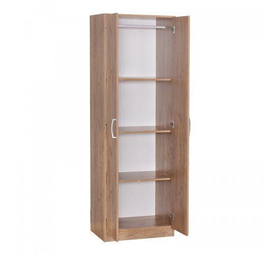 Ντουλάπα Jonar δίφυλλη oak μελαμίνης 60x42x180εκ Υλικό: MELAMINE 249-000057