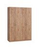 Ντουλάπα ρούχων τετράφυλλη Jonar I χρώμα oak 120x42x180εκ Υλικό: PARTICLE BOARD 249-000062