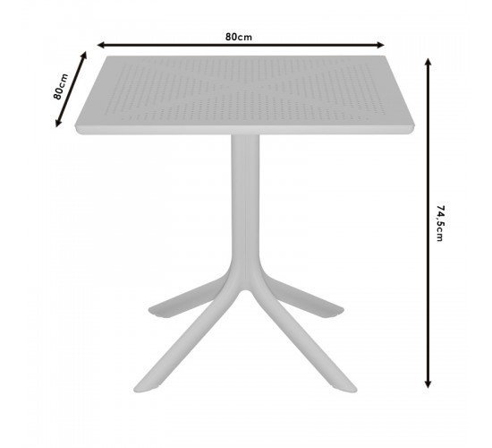 Τραπέζι Groovy PP ανθρακί 80x80x74.5εκ Υλικό: PP 253-000008