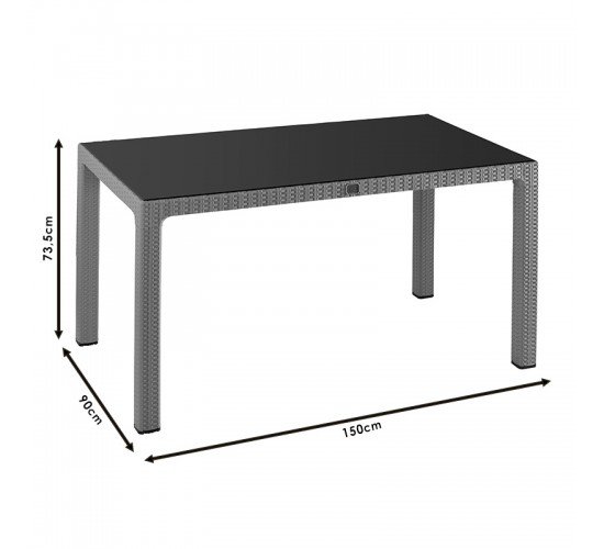 Τραπέζι Explore με UV protection PP καφέ 150x90x73.5εκ Υλικό: PP 253-000029