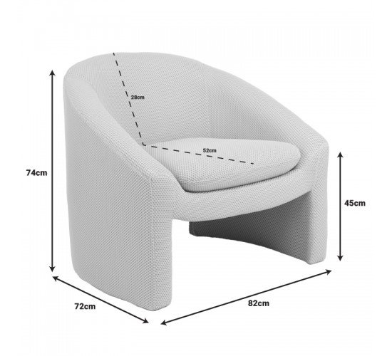 Πολυθρόνα Mordak μπεζ ύφασμα 82x72x74εκ Υλικό: FABRIC-MDF 255-000068