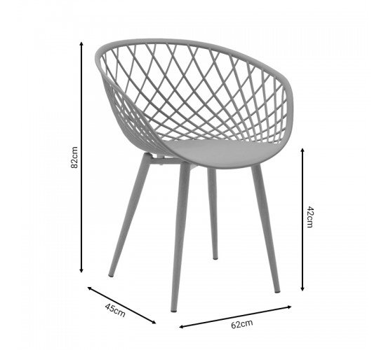 Καρέκλα Ezra cappuccino pp-πόδι φυσικό μέταλλο 62x42x82εκ Υλικό: METAL - PP 262-000023