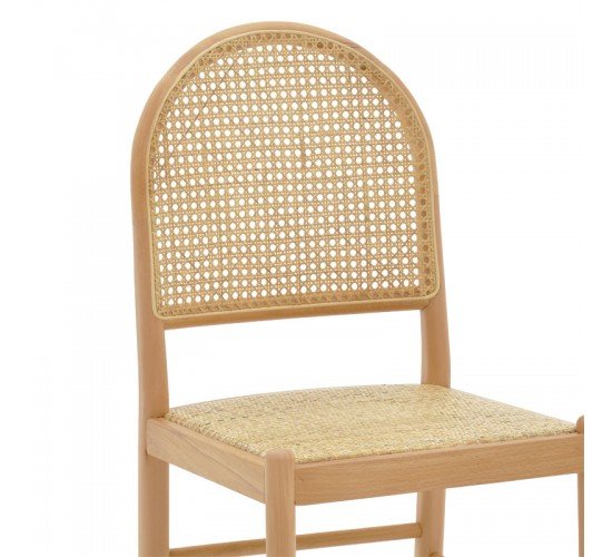 Καρέκλα Alessia ξύλο οξιάς-rattan φυσικό 43x40x89εκ Υλικό: BEECH WOOD - PE RATTAN 263-000010