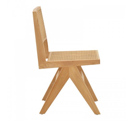 Καρέκλα Brenin φυσικό rubberwood 45x56x82εκ Υλικό: RUBBER WOOD - RATTAN 263-000023