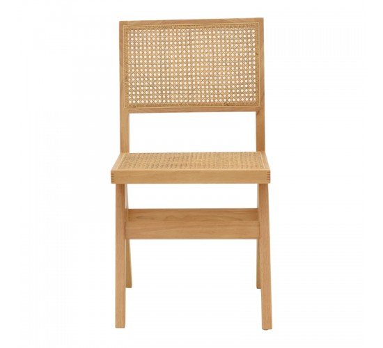 Καρέκλα Brenin φυσικό rubberwood 45x56x82εκ Υλικό: RUBBER WOOD - RATTAN 263-000023