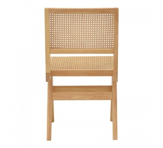 Καρέκλα Brenin φυσικό rubberwood 45x56x82εκ Υλικό: RUBBER WOOD - RATTAN 263-000023