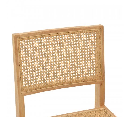 Καρέκλα Brenin φυσικό rubberwood 45x56x82εκ Υλικό: RUBBER WOOD - RATTAN 263-000023