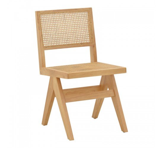 Καρέκλα Brenin φυσικό rubberwood 45x56x82εκ Υλικό: RUBBER WOOD - RATTAN 263-000023