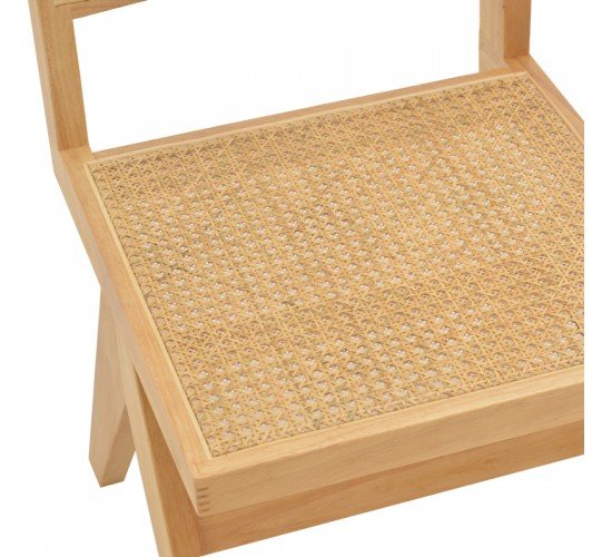 Καρέκλα Brenin φυσικό rubberwood 45x56x82εκ Υλικό: RUBBER WOOD - RATTAN 263-000023