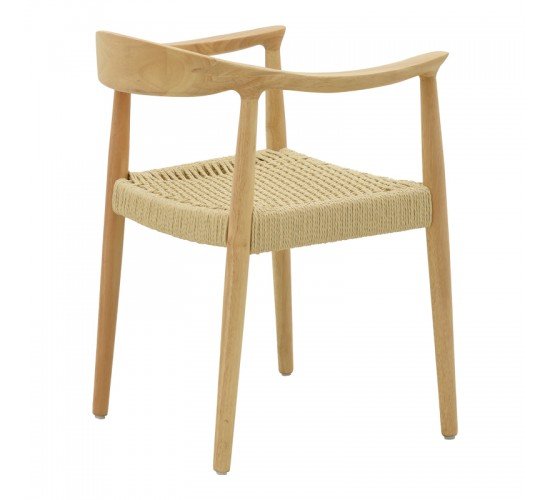 Πολυθρόνα Juvan φυσικό rubberwood 64x53x77εκ Υλικό: RUBBER WOOD - RATTAN 263-000024