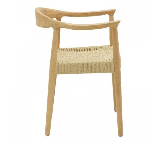 Πολυθρόνα Juvan φυσικό rubberwood 64x53x77εκ Υλικό: RUBBER WOOD - RATTAN 263-000024