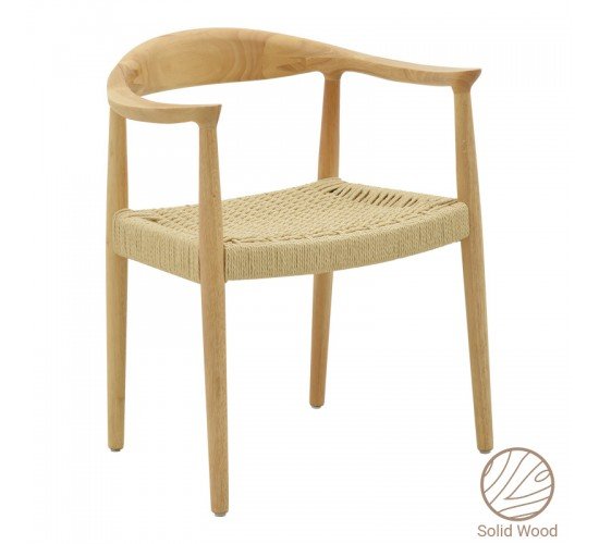 Πολυθρόνα Juvan φυσικό rubberwood 64x53x77εκ Υλικό: RUBBER WOOD - RATTAN 263-000024