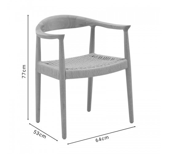 Πολυθρόνα Juvan φυσικό rubberwood 64x53x77εκ Υλικό: RUBBER WOOD - RATTAN 263-000024