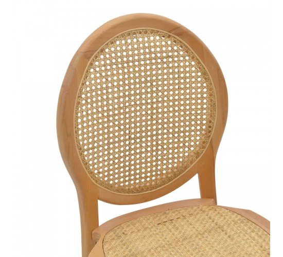 Καρέκλα Camil φυσικό ξύλο οξιάς-φυσικό rattan 45x50x94εκ Υλικό: BEECH-RATTAN 263-000030