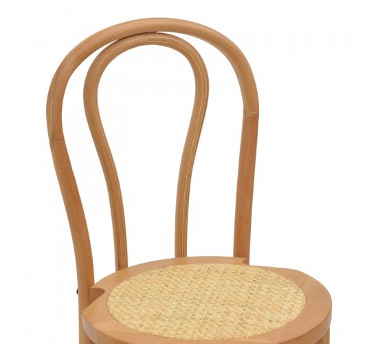 Σκαμπό μπαρ Thonet φυσικό ξύλο οξιάς-έδρα φυσικό rattan 41x50x105εκ Υλικό: BEECH WOOD - RATTAN SEAT 263-000039