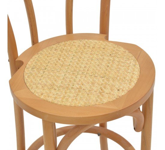 Σκαμπό μπαρ Thonet φυσικό ξύλο οξιάς-έδρα φυσικό rattan 41x50x105εκ Υλικό: BEECH WOOD - RATTAN SEAT 263-000039