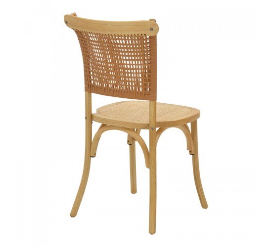 Καρέκλα Karley φυσικό ξύλο οξιάς-έδρα φυσικό rattan 48x52x89εκ Υλικό: BEECH WOOD - RATTAN SEAT 263-000041