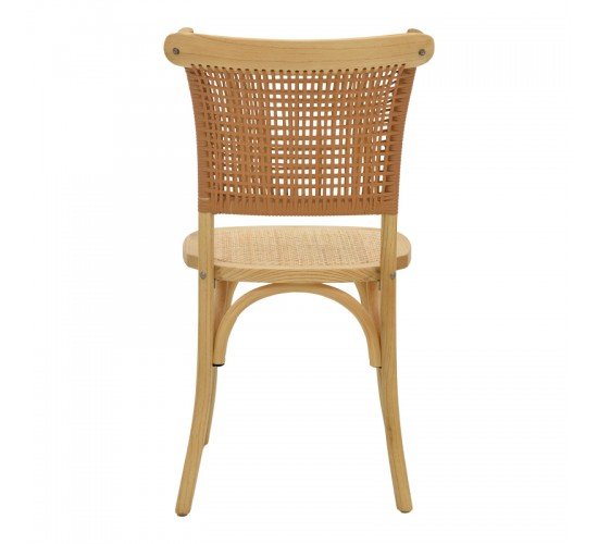 Καρέκλα Karley φυσικό ξύλο οξιάς-έδρα φυσικό rattan 48x52x89εκ Υλικό: BEECH WOOD - RATTAN SEAT 263-000041