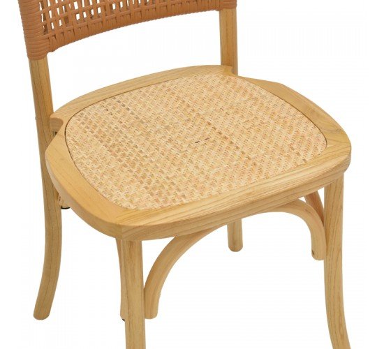 Καρέκλα Karley φυσικό ξύλο οξιάς-έδρα φυσικό rattan 48x52x89εκ Υλικό: BEECH WOOD - RATTAN SEAT 263-000041