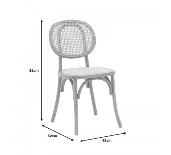 Καρέκλα Zoel ξύλο οξιάς και rattan σε φυσική απόχρωση 45x52x82εκ Υλικό: BEECH-RATTAN 263-000053
