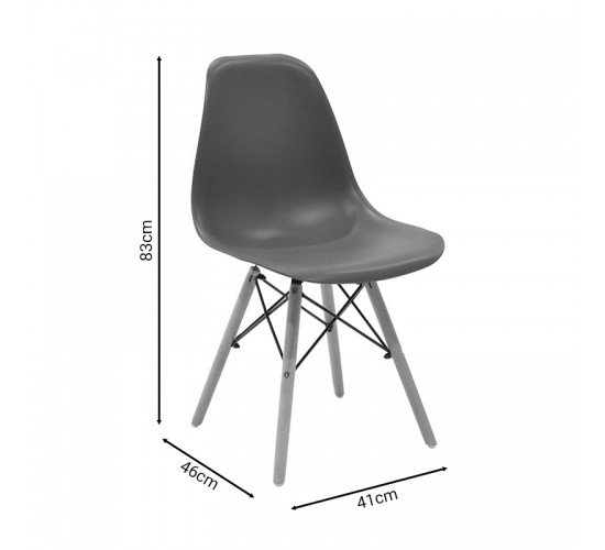 Καρέκλα Julita PP καφέ-φυσικό πόδι 46x50x82εκ Υλικό: PP 1900g/m³- BEECH WOOD-METAL 271-000014